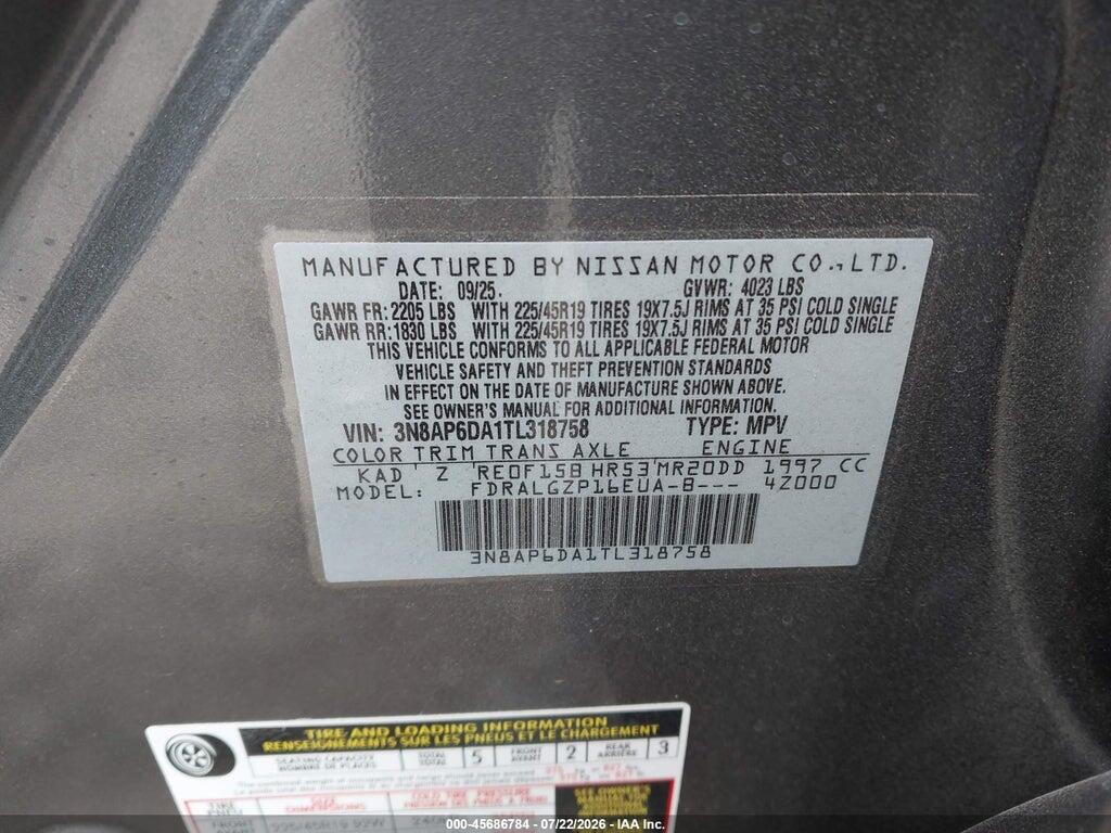 3N8AP6DA1TL318758 2026 NISSAN KICKS photo no. 9
