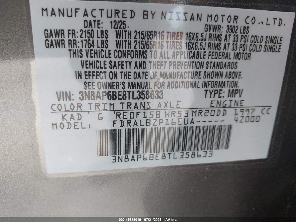 3N8AP6BE8TL358633 2026 NISSAN KICKS photo no. 9