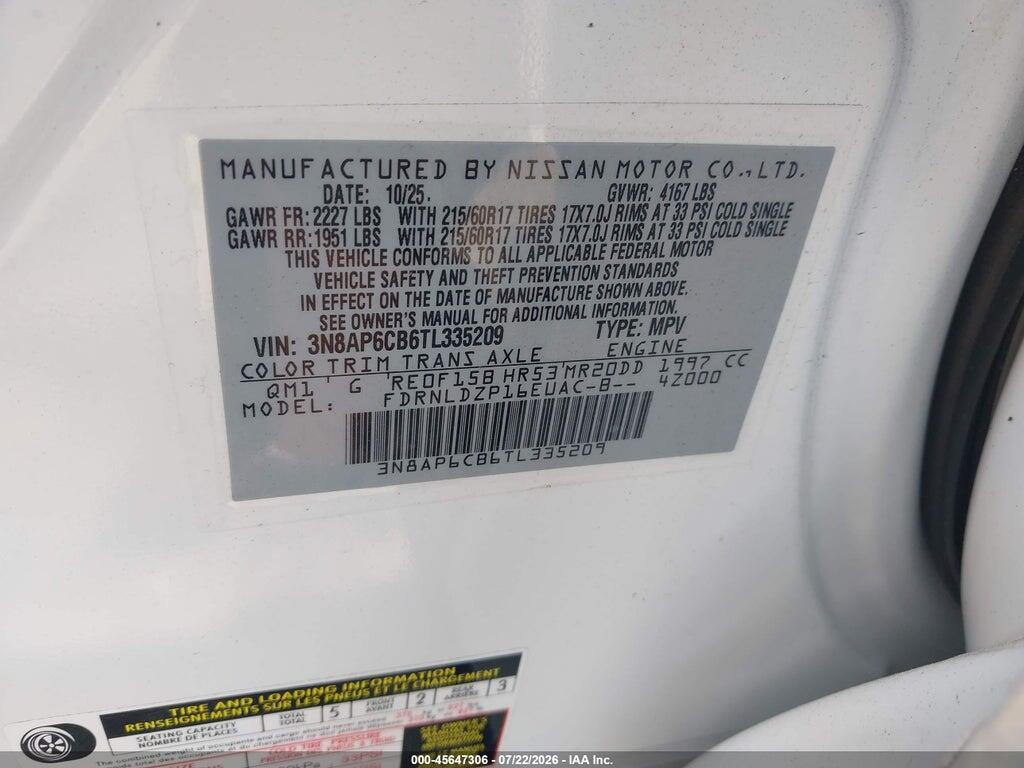 3N8AP6CB6TL335209 2026 NISSAN KICKS photo no. 9