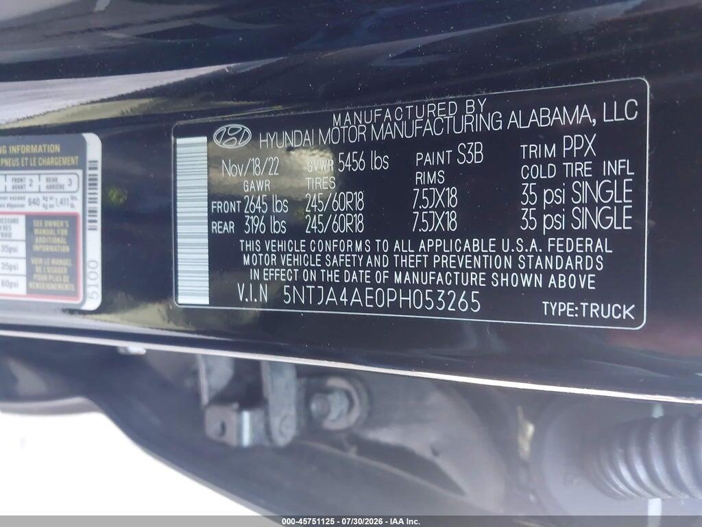 5NTJA4AE0PH053265 2023 HYUNDAI SANTA CRUZ photo no. 9