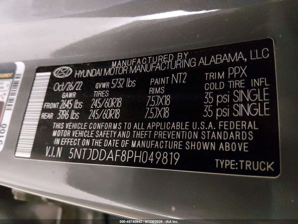 5NTJDDAF8PH049819 2023 HYUNDAI SANTA CRUZ photo no. 9