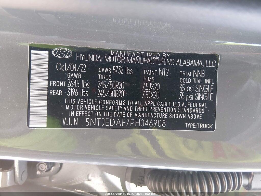 5NTJEDAF7PH046908 2023 HYUNDAI SANTA CRUZ photo no. 9