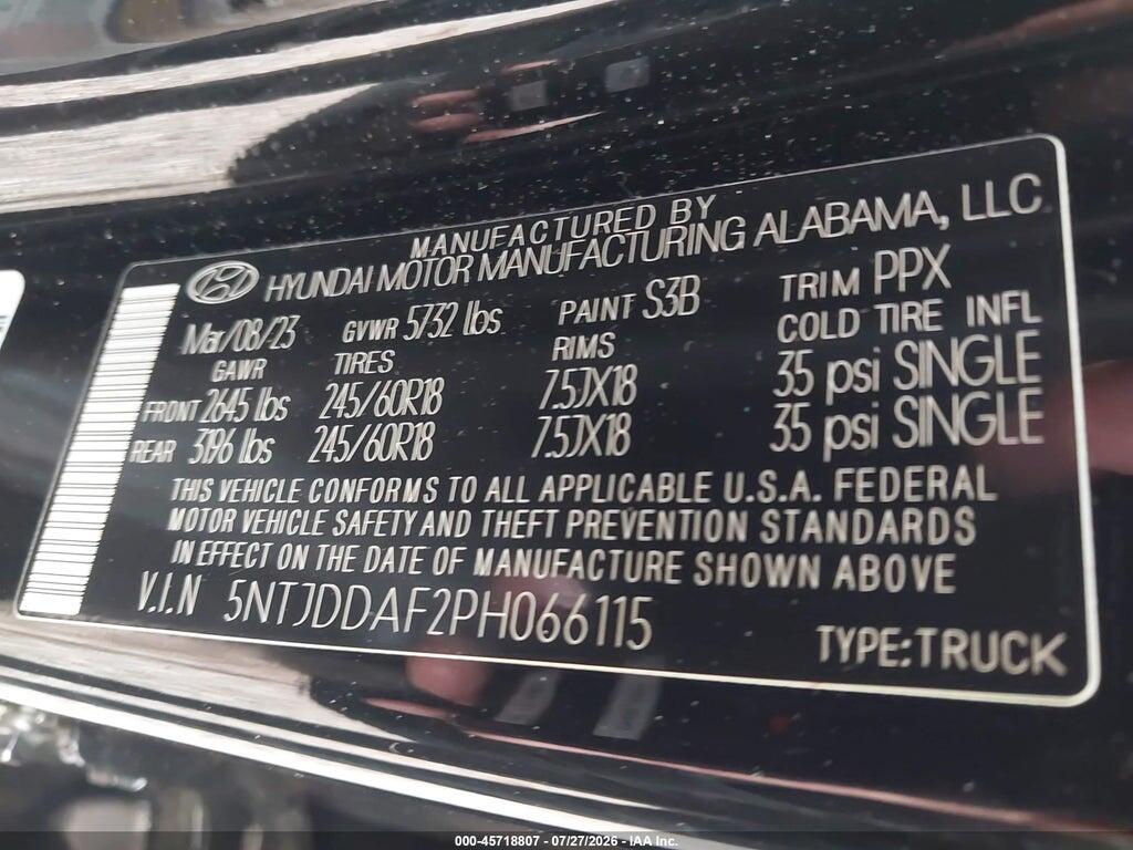 5NTJDDAF2PH066115 2023 HYUNDAI SANTA CRUZ photo no. 9