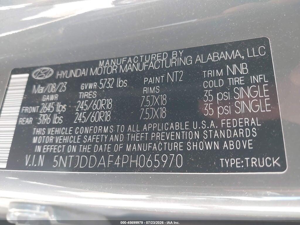 5NTJDDAF4PH065970 2023 HYUNDAI SANTA CRUZ photo no. 9