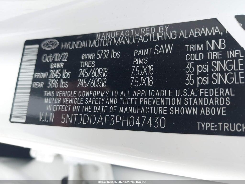 5NTJDDAF3PH047430 2023 HYUNDAI SANTA CRUZ photo no. 9