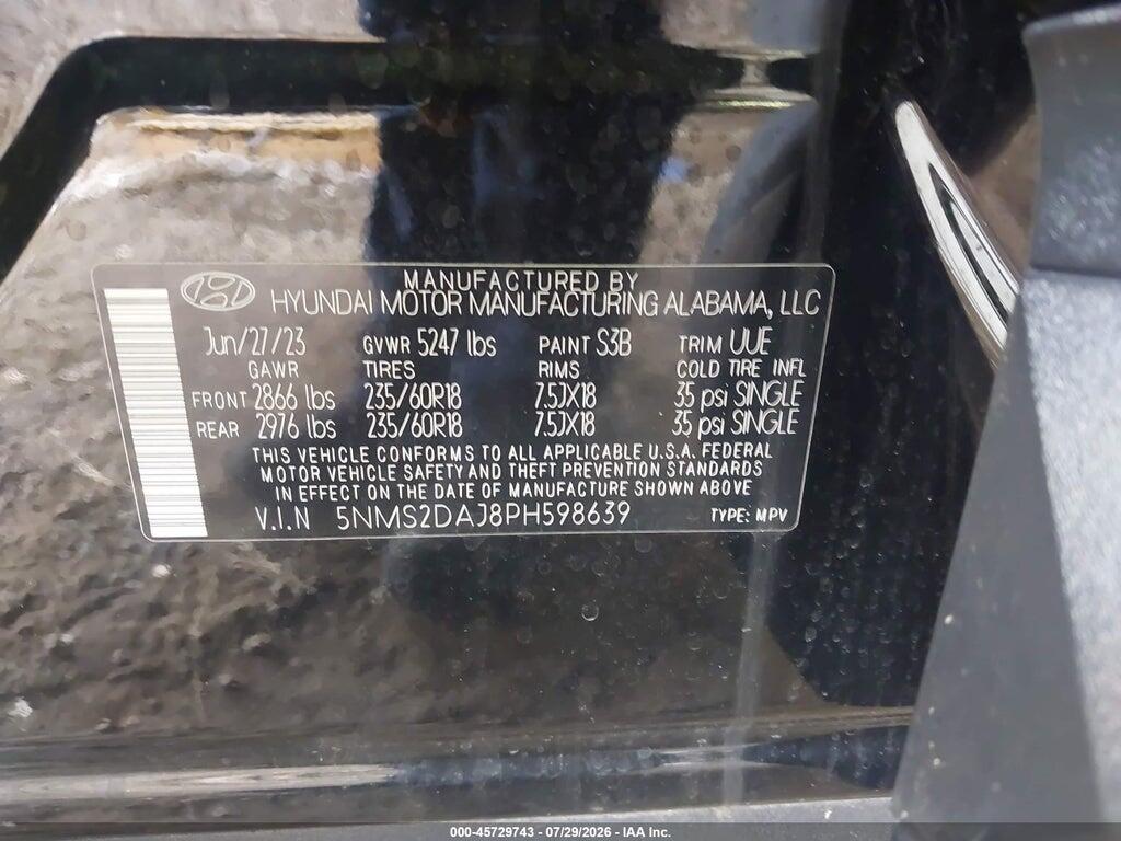 5NMS2DAJ8PH598639 2023 HYUNDAI SANTA FE photo no. 9