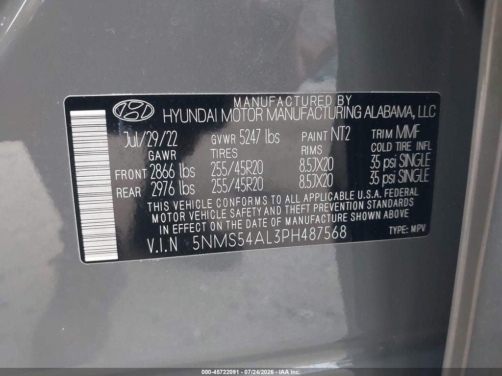 5NMS54AL3PH487568 2023 HYUNDAI SANTA FE photo no. 9