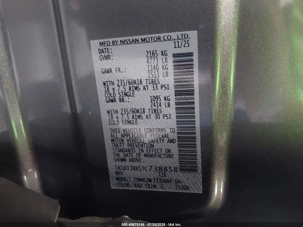5N1BT3BB5TC738858 2026 NISSAN ROGUE photo no. 9