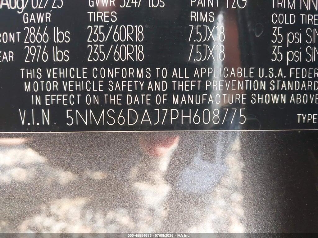 5NMS6DAJ7PH608775 2023 HYUNDAI SANTA FE photo no. 9