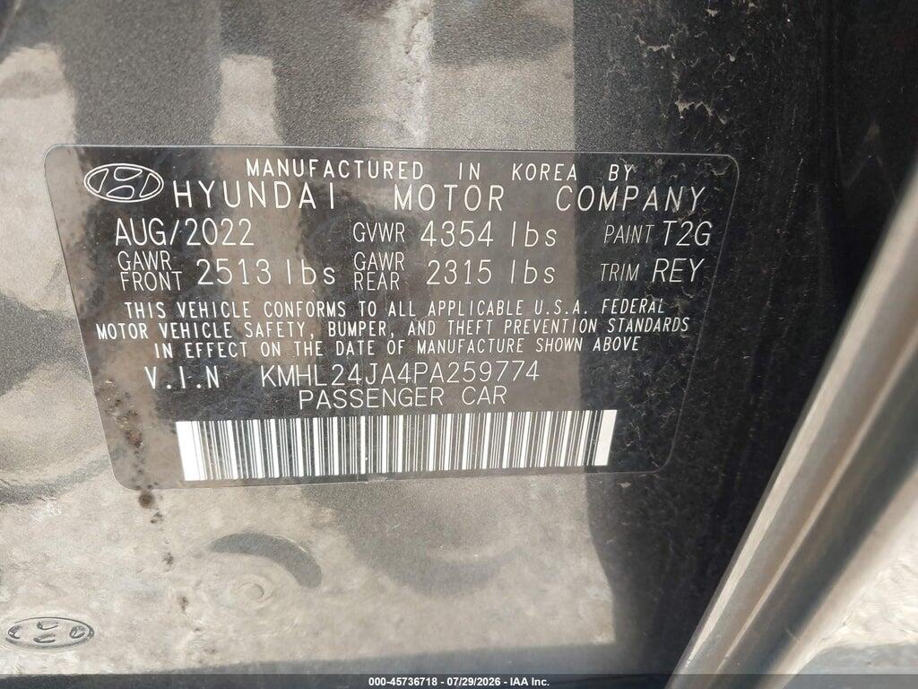 KMHL24JA4PA259774 2023 HYUNDAI SONATA photo no. 9