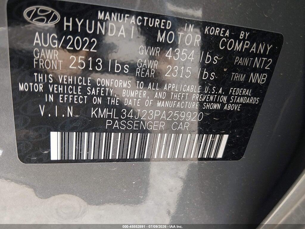 KMHL34J23PA259920 2023 HYUNDAI SONATA photo no. 9