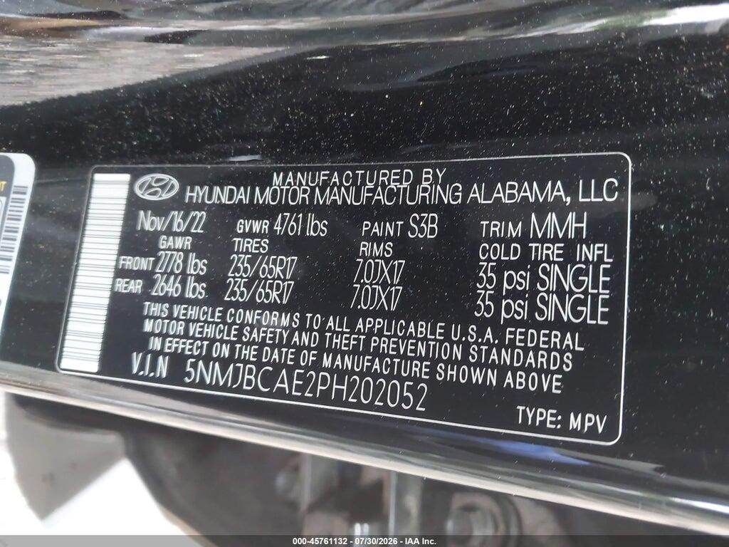5NMJBCAE2PH202052 2023 HYUNDAI TUCSON photo no. 9