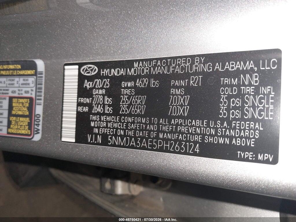 5NMJA3AE5PH263124 2023 HYUNDAI TUCSON photo no. 9