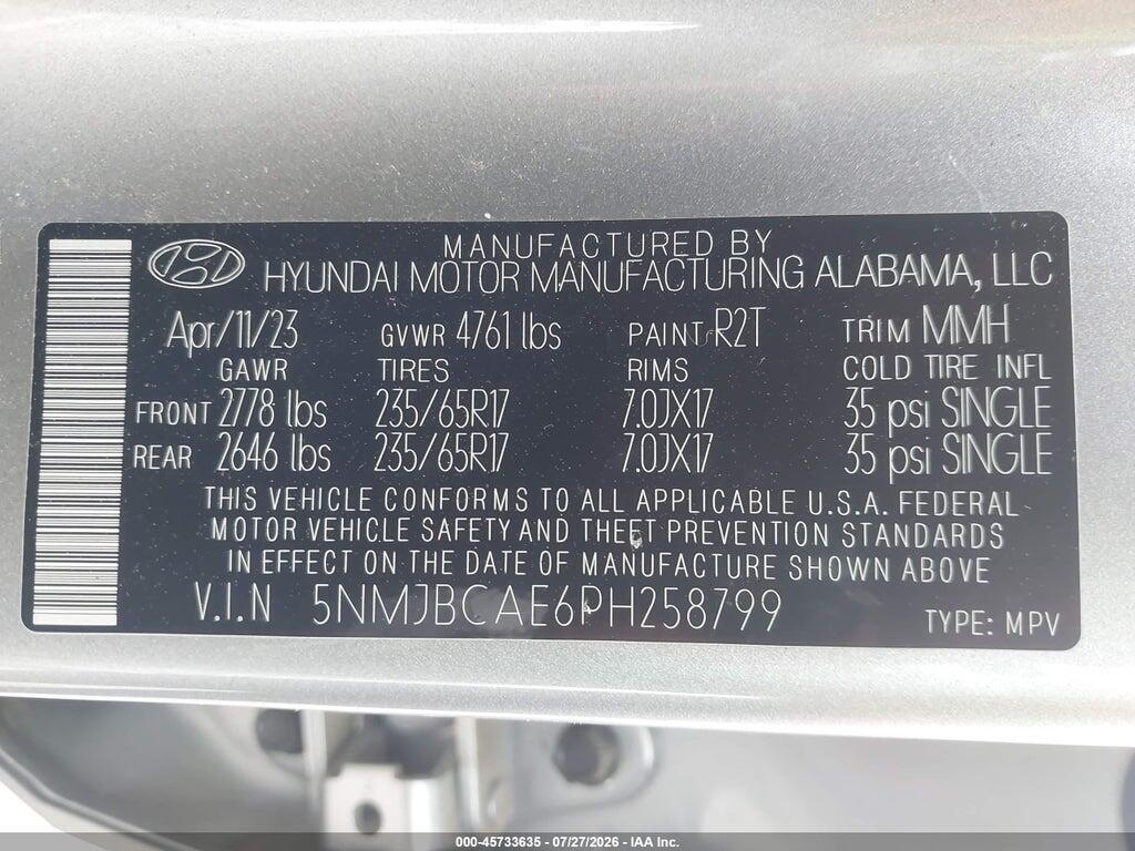 5NMJBCAE6PH258799 2023 HYUNDAI TUCSON photo no. 9