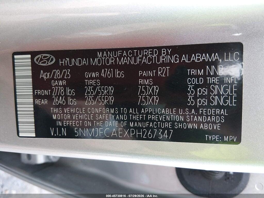 5NMJFCAEXPH267347 2023 HYUNDAI TUCSON photo no. 9