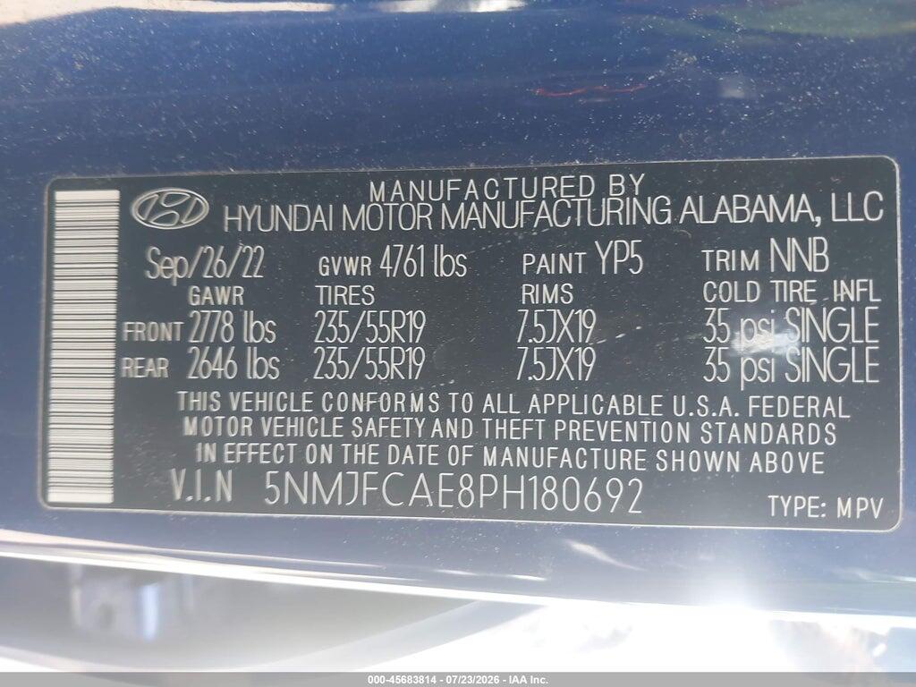 5NMJFCAE8PH180692 2023 HYUNDAI TUCSON photo no. 9