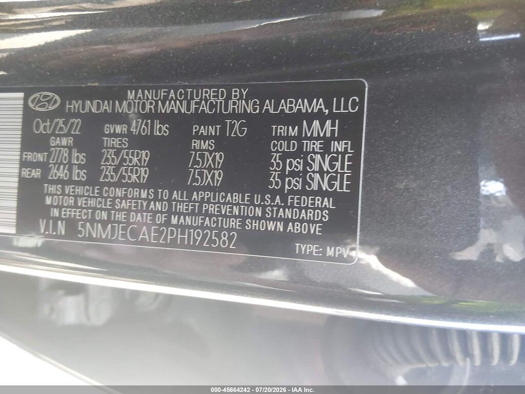 5NMJECAE2PH192582 2023 HYUNDAI TUCSON photo no. 9