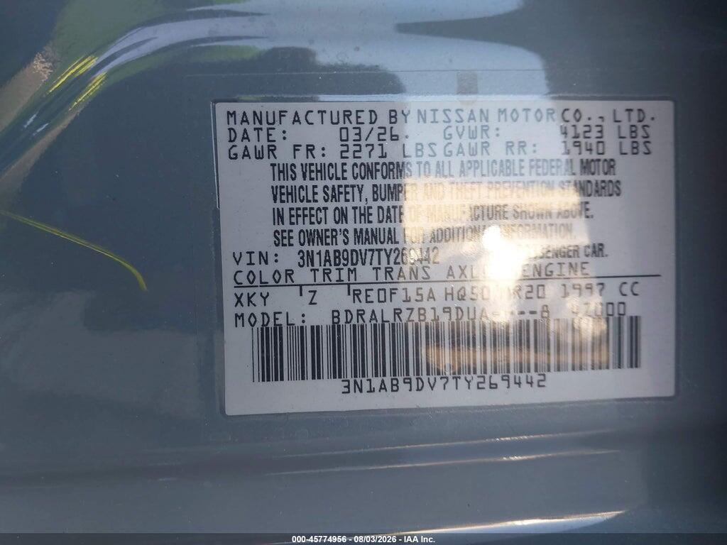 3N1AB9DV7TY269442 2026 NISSAN SENTRA photo no. 9