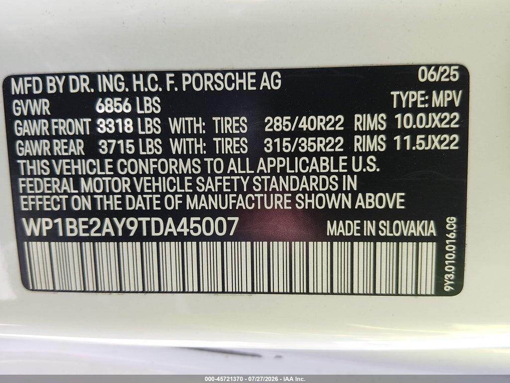 WP1BE2AY9TDA45007 2026 PORSCHE CAYENNE E-HYBRID COUPE photo no. 9