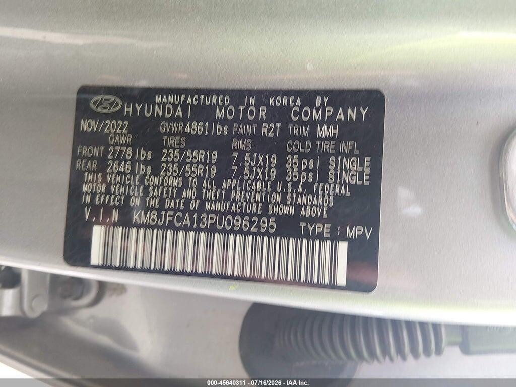 KM8JFCA13PU096295 2023 HYUNDAI TUCSON HYBRID photo no. 9