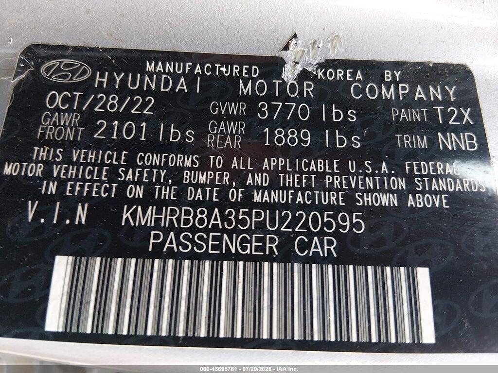 KMHRB8A35PU220595 2023 HYUNDAI VENUE photo no. 9