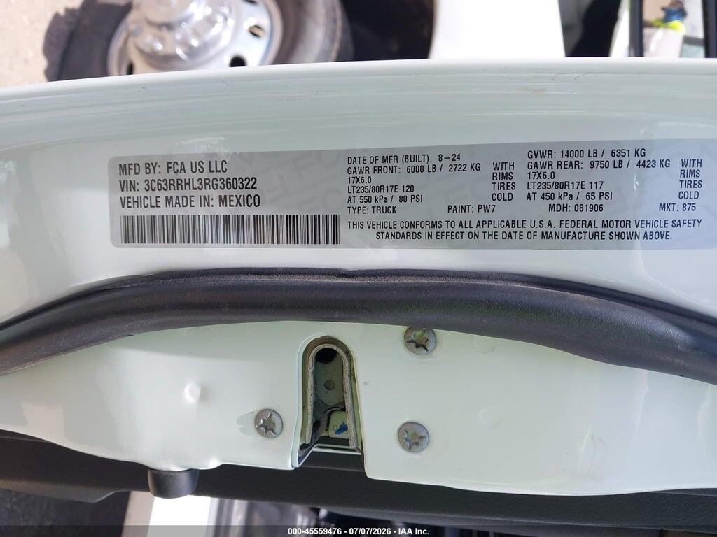 3C63RRHL3RG360322 2024 RAM 3500 photo no. 9