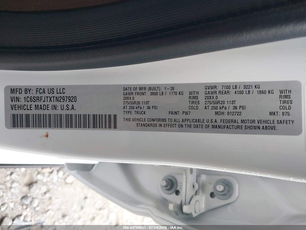 1C6SRFJTXTN297920 2026 RAM 1500 photo no. 9