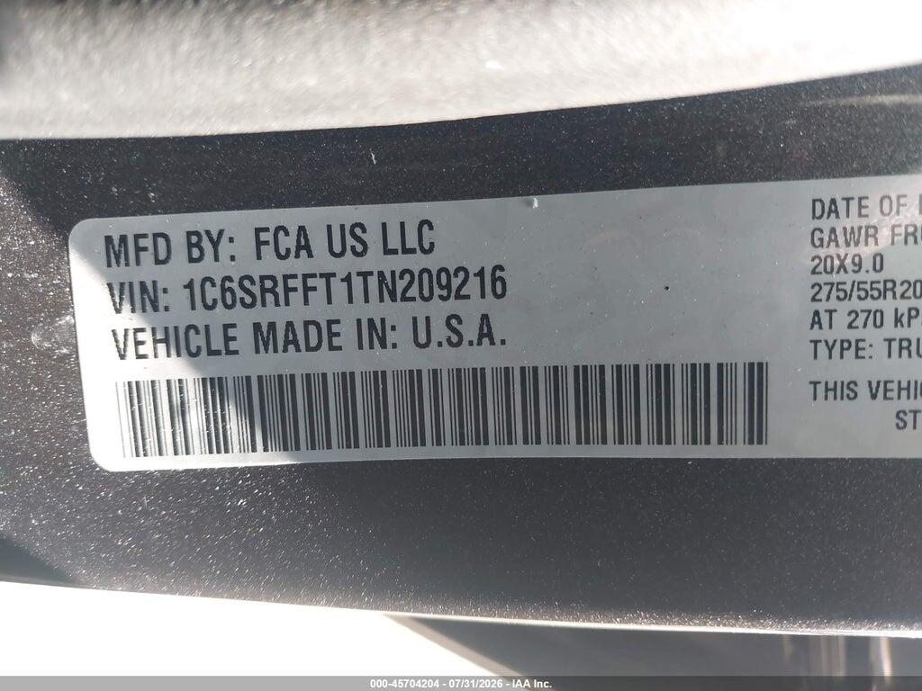 1C6SRFFT1TN209216 2026 RAM 1500 photo no. 9