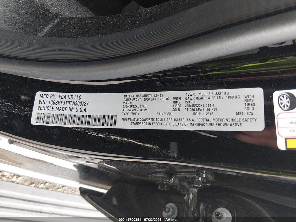 1C6SRFJT0TN300727 2026 RAM 1500 photo no. 9