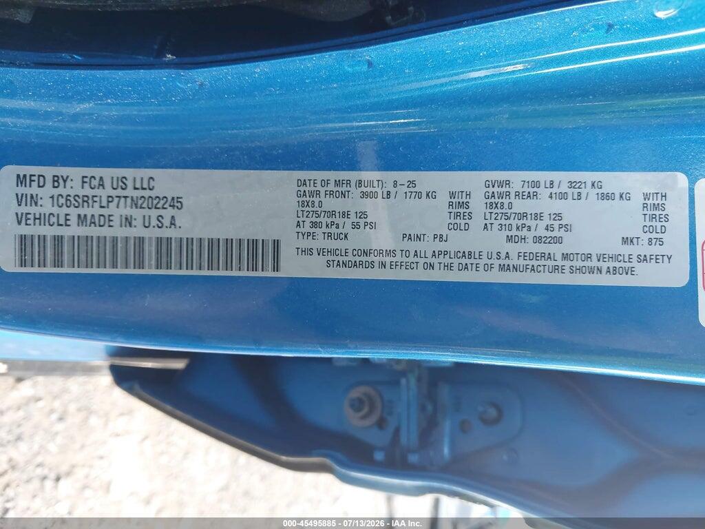1C6SRFLP7TN202245 2026 RAM 1500 photo no. 9
