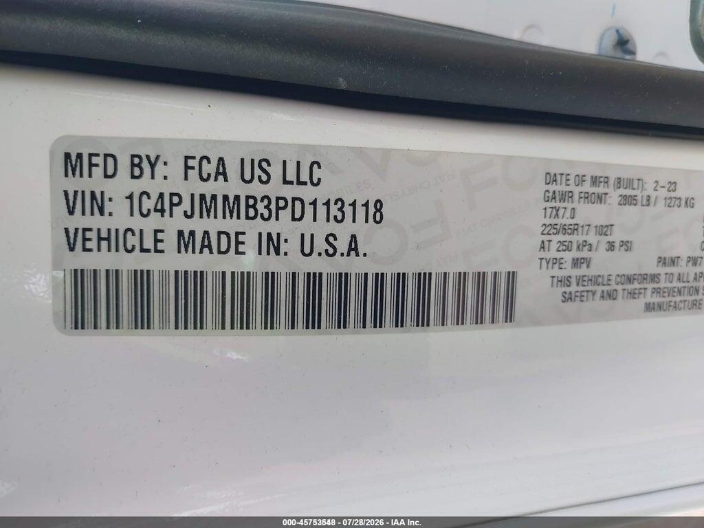 1C4PJMMB3PD113118 2023 JEEP CHEROKEE photo no. 9