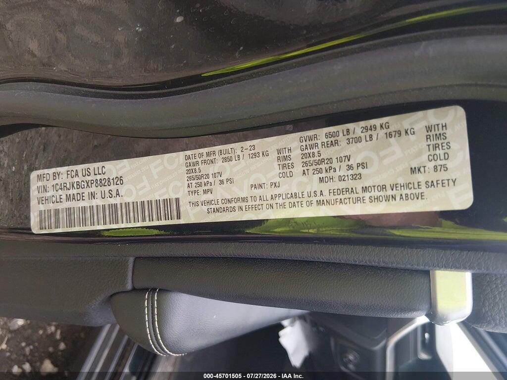 1C4RJKBGXP8828126 2023 JEEP GRAND CHEROKEE L photo no. 9