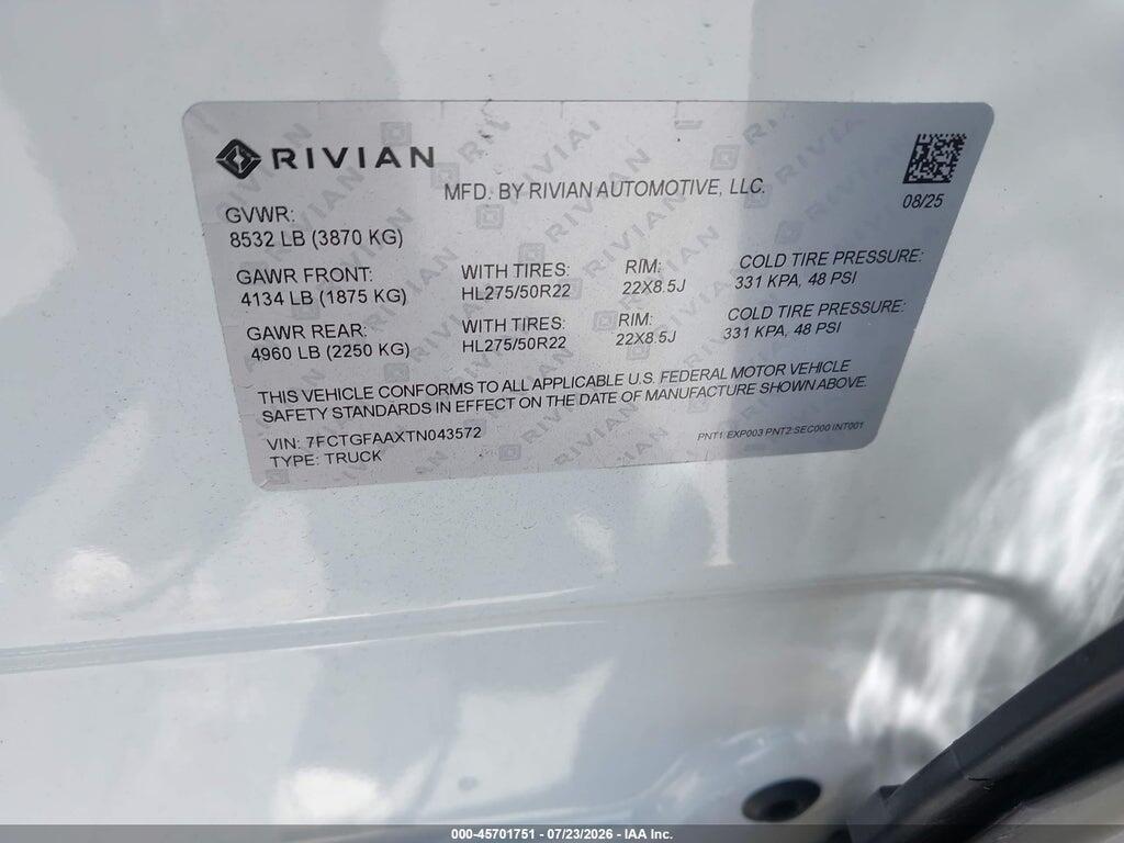 7FCTGFAAXTN043572 2026 RIVIAN R1T photo no. 9