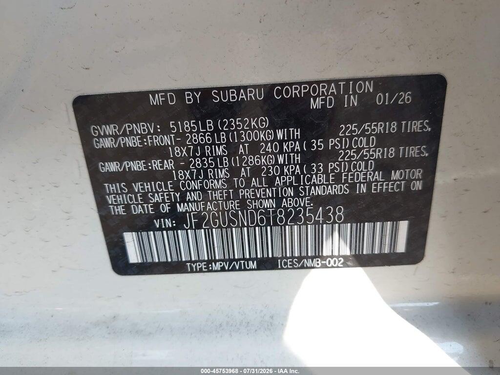 JF2GUSND6T8235438 2026 SUBARU CROSSTREK photo no. 9