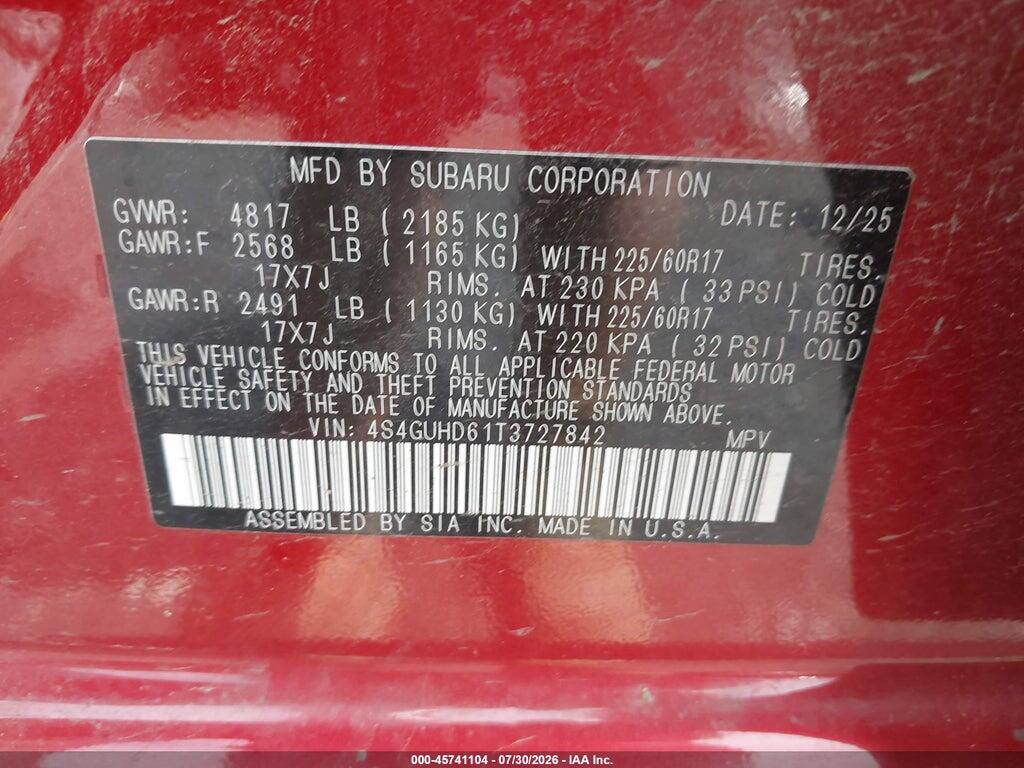4S4GUHD61T3727842 2026 SUBARU CROSSTREK photo no. 9