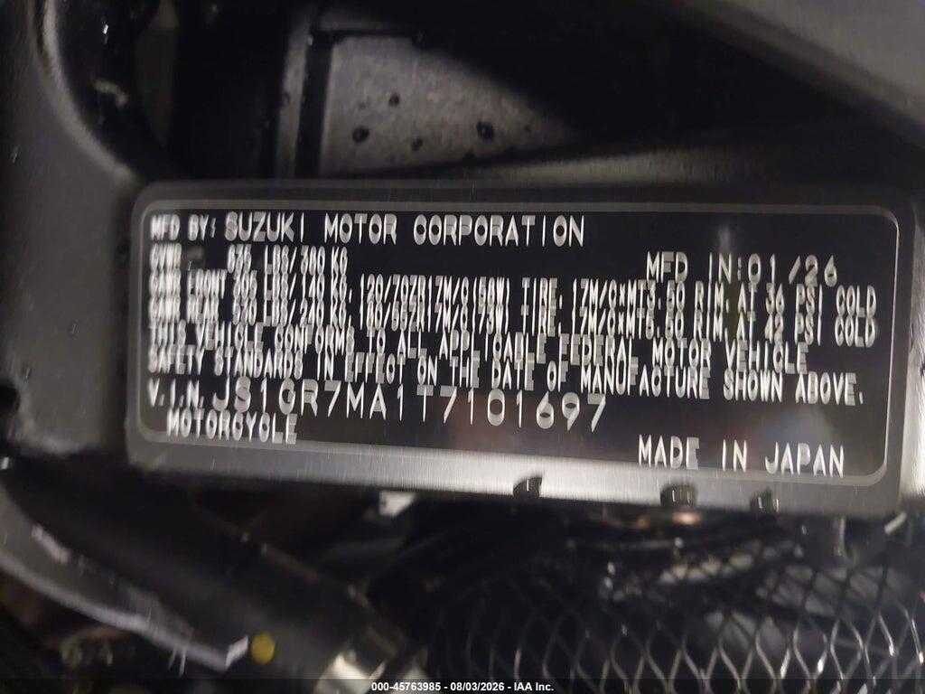 JS1GR7MA1T7101697 2026 SUZUKI GSX-R750 photo no. 10