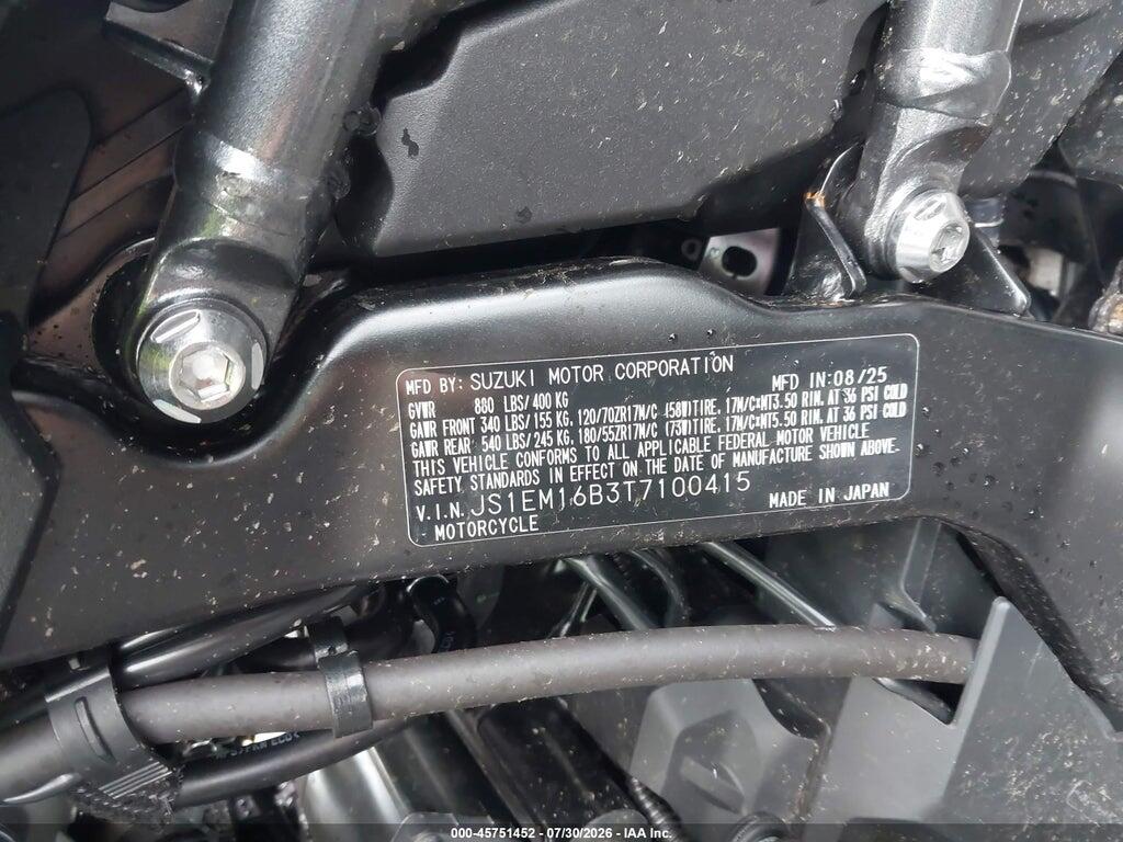 JS1EM16B3T7100415 2026 SUZUKI GSX800 photo no. 10