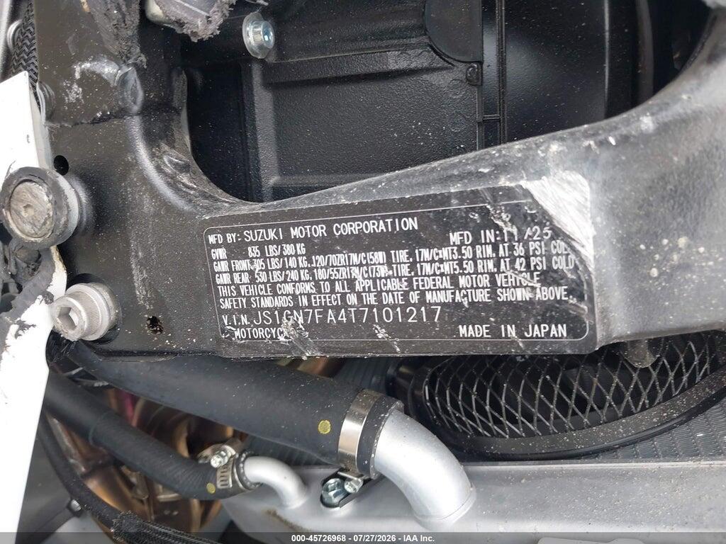 JS1GN7FA4T7101217 2026 SUZUKI GSX-R600 photo no. 10
