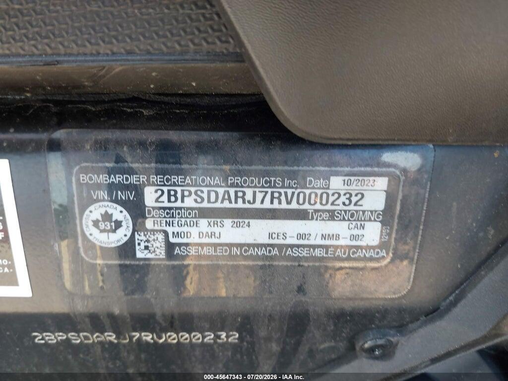 2BPSDARJ7RV000232 2024 SKI-DOO RENEGADE 900X photo no. 9