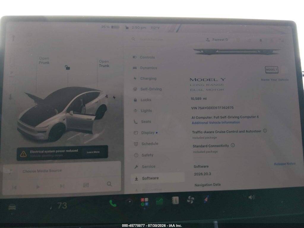7SAYGDEE6TF362675 2026 TESLA MODEL Y photo no. 7