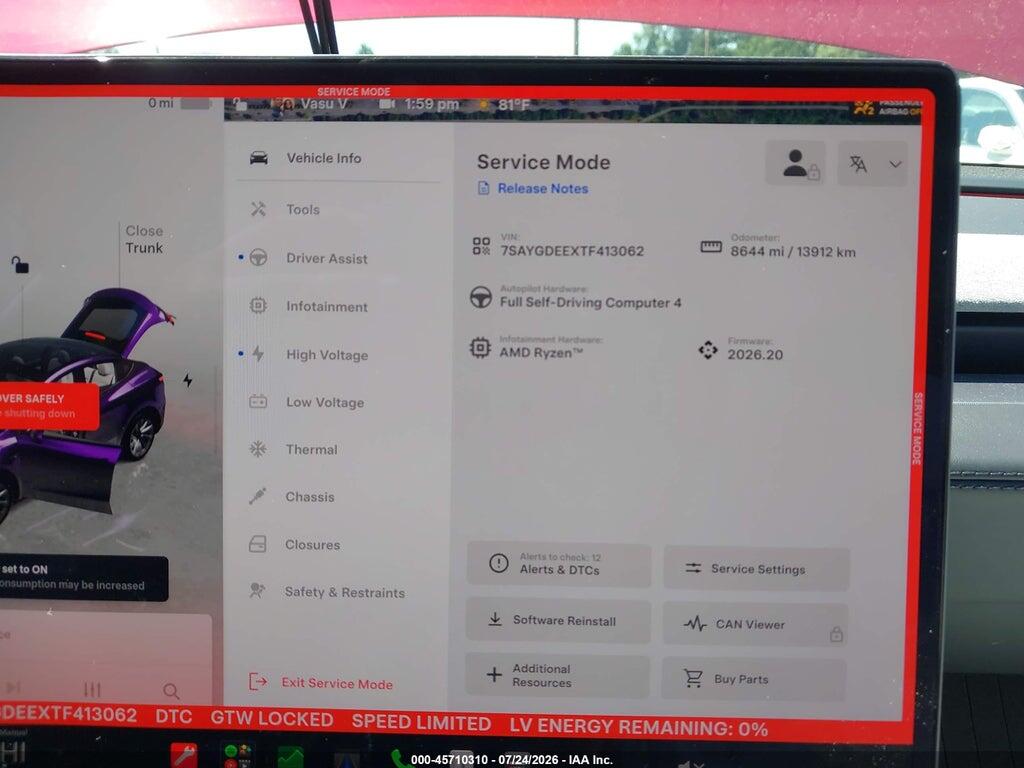 7SAYGDEEXTF413062 2026 TESLA MODEL Y photo no. 7