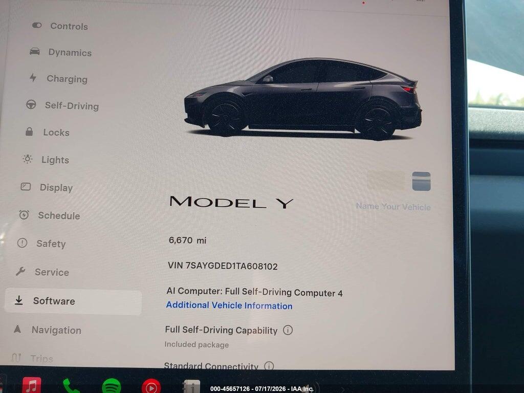 7SAYGDED1TA608102 2026 TESLA MODEL Y photo no. 7