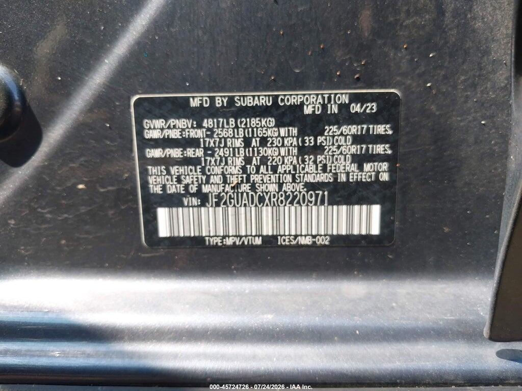 JF2GUADCXR8220971 2024 SUBARU CROSSTREK photo no. 9