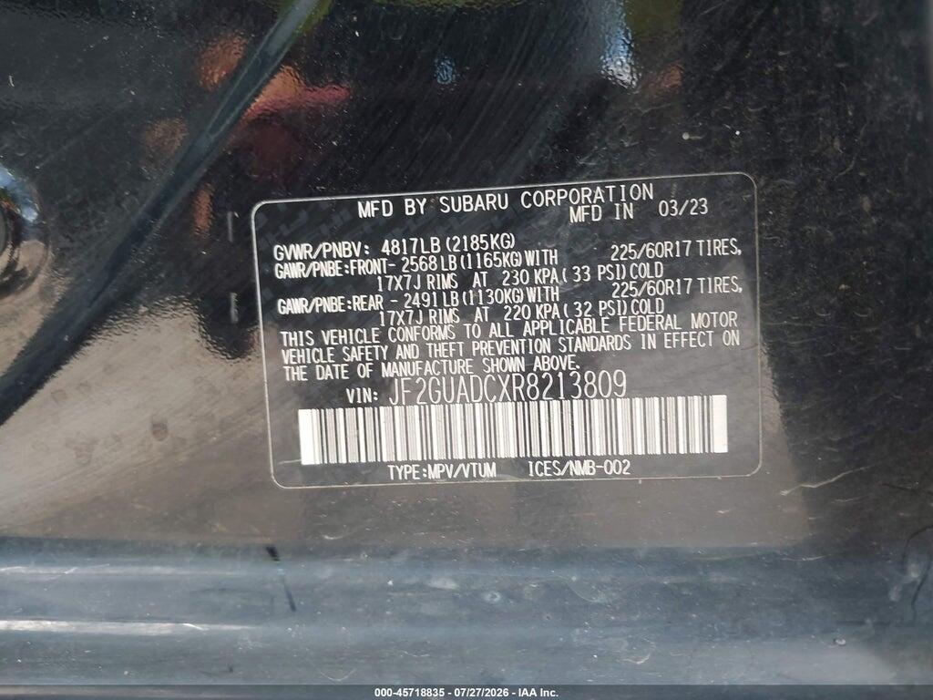 JF2GUADCXR8213809 2024 SUBARU CROSSTREK photo no. 9
