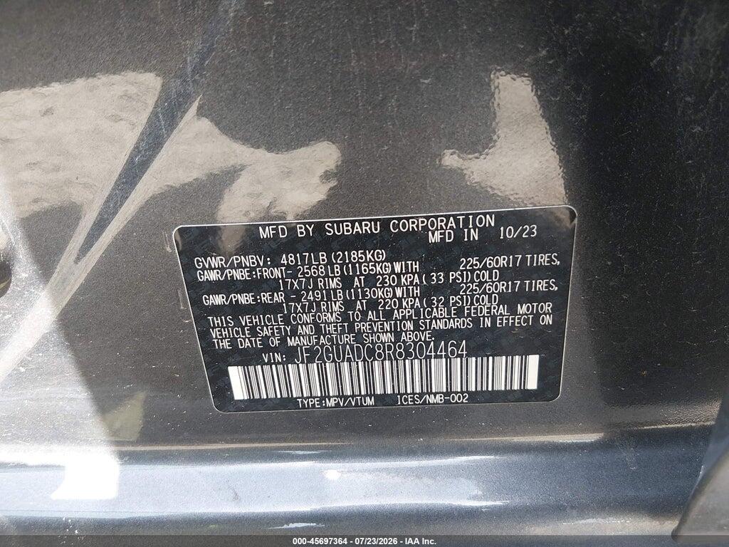 JF2GUADC8R8304464 2024 SUBARU CROSSTREK photo no. 9