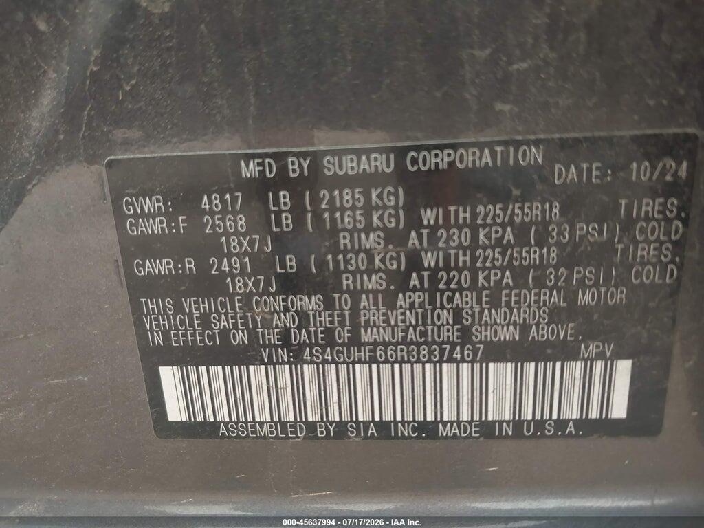 4S4GUHF66R3837467 2024 SUBARU CROSSTREK photo no. 9