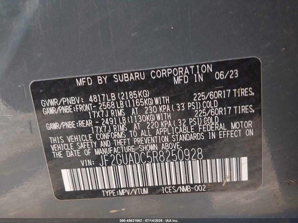 JF2GUADC5R8250928 2024 SUBARU CROSSTREK photo no. 9