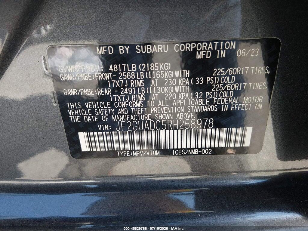 JF2GUADC5RH258978 2024 SUBARU CROSSTREK photo no. 9