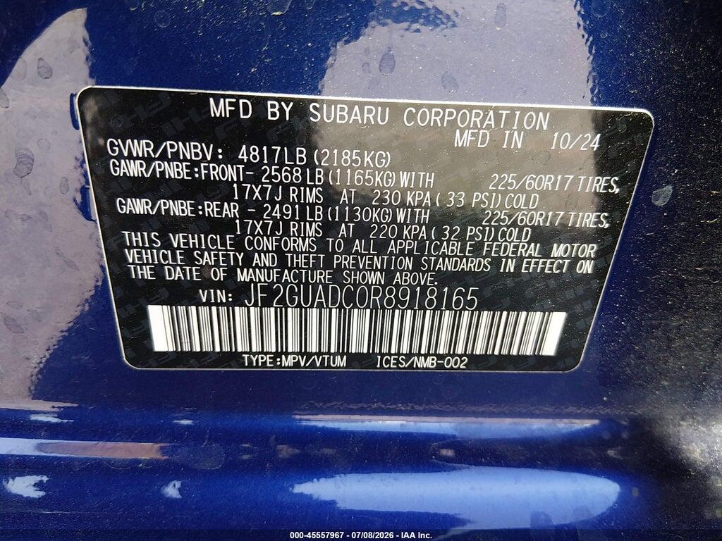 JF2GUADC0R8918165 2024 SUBARU CROSSTREK photo no. 9