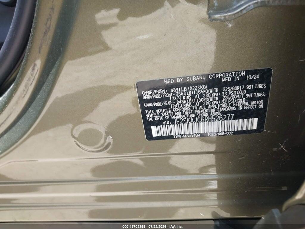 JF2SKAJC6RH526277 2024 SUBARU FORESTER photo no. 9